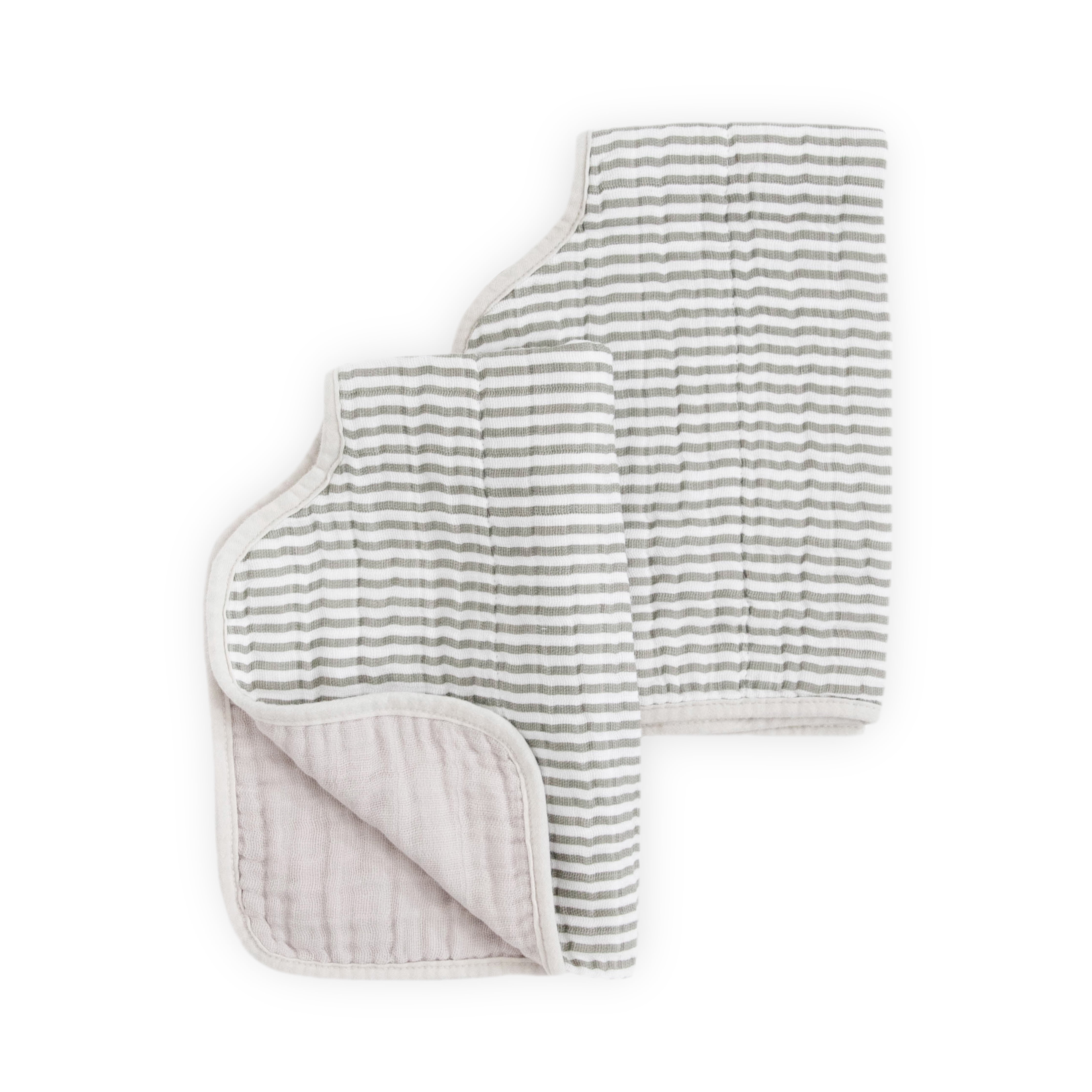 Cotton Muslin Burp Cloth 2pk - Grey Stripe
