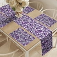 thumbnail image 2 of Ambesonne Dark Purple Table Runner & Placemats, Lilac Strokes Motifs, Placemat 4 pcs + Runner 16"x72", Fuchsia Blue Violet, 2 of 2