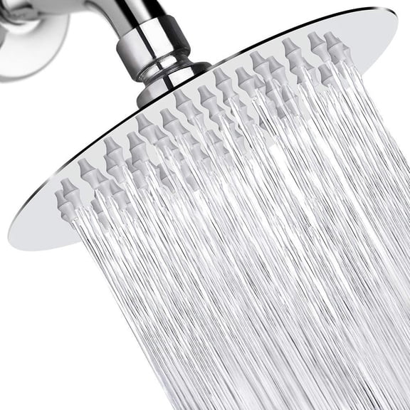 Rain Shower Head, Ultra-Thin Design-Pressure Boosting, Awesome Some Experience, High Flow Stainless Steel Rainfall Head (6 Inch,Chrome Finish)