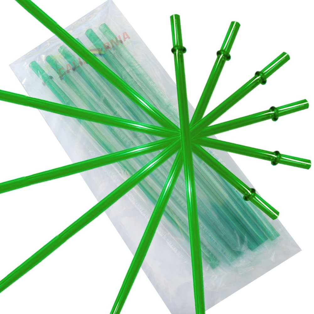 10.5 Inch, Set of 6 Green Replacement Acrylic Straws for 16oz, 20oz