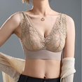 thumbnail image 4 of U-Back Bralette Top - Wireless Comfort Bra with Light Padding, Sexy Lace Supportive Camisole | Hontri | Versatile Comfy & Lacy Bra Top Wireless Bra Lifting Anti Sagging (Grey | XXL), 4 of 6