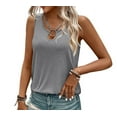 thumbnail image 2 of MORTTIC Women's Sleeveless Tank Top, Trendy Cut-Out Ring Keyhole Neck Casual Tee for Summer, S, 2 of 4