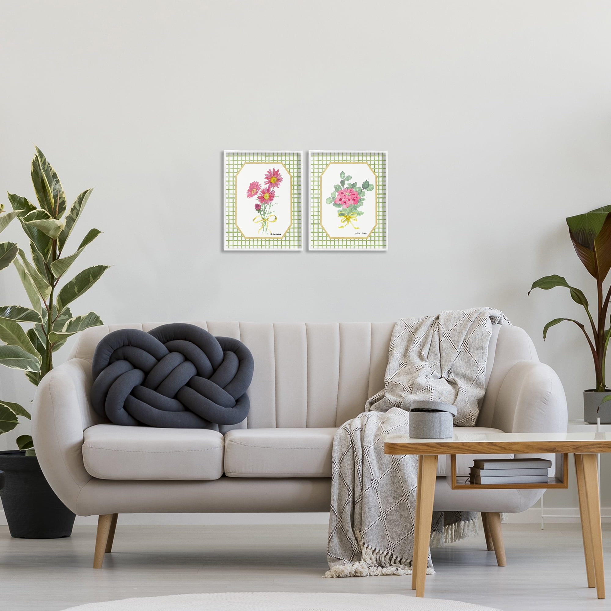 Cottage Botanical Story 2 Piece White Framed Giclee Art Set, design by Lee Ann Sanders