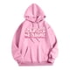 thumbnail image 4 of Sudadera con capucha informal de cuello redondo y bolsillo para mujer, temporada senior 2025, sudaderas con capucha para mujer, sudadera con capucha con gráfico de banda para mujer, 4 of 5