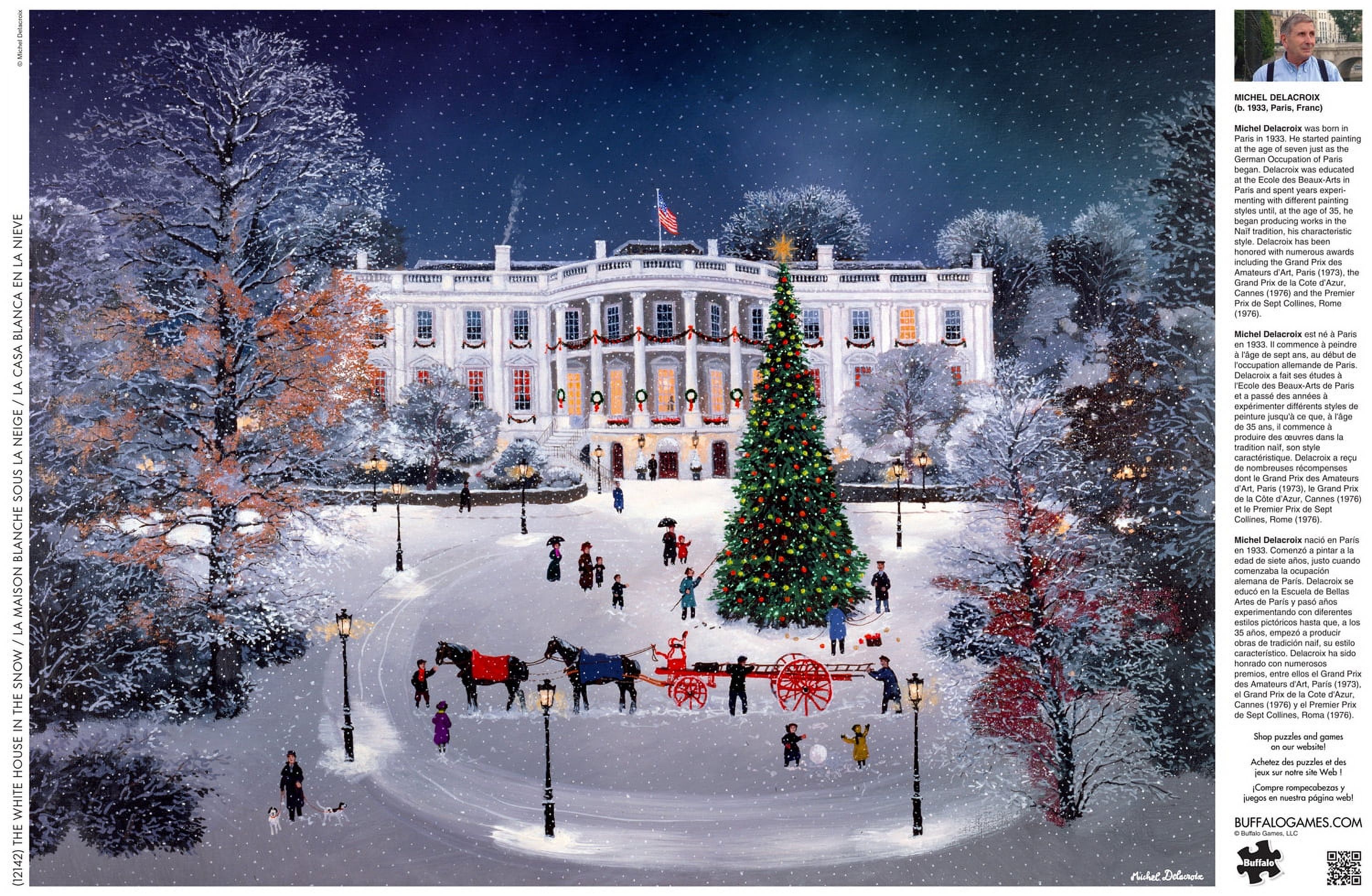 Buffalo Games 1000-Piece The White House in the Snow Interlocking Jigsaw Puzzle for Adults Ages 14+