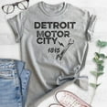 thumbnail image 2 of Detroit Motor City T-shirt, Unisex Women's Men's Shirt, Detroit Shirt, Michigan Shirt, Heather Gray, 3X-Large, 2 of 6