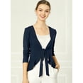 thumbnail image 2 of Cardigan Dobladillo Rizado RebeDe Punto Frente De CorbaPaMujeres Azul S, 2 of 6