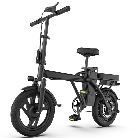 Electric Bike 500W 48V, 14' Mini Ebike for City Commuter, Folding Electric Bicycle for Adult with Two Seats UL2849