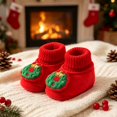 thumbnail image 3 of Miaouyo Baby Christmas Booties Knit Patchwork Winter Warm Soft Sole Shoes, 3 of 8