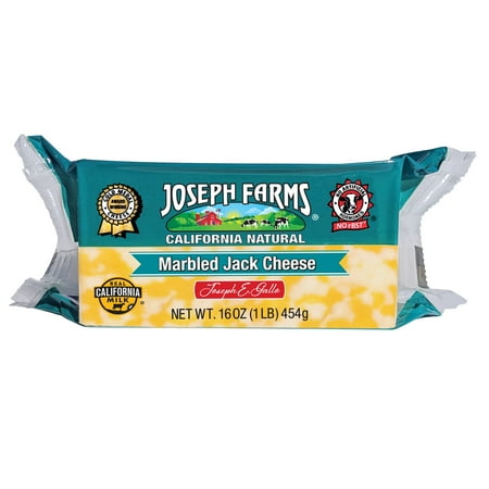 Joseph Farms California Natural Marbled Jack Cheese Chunk, 1lb, Refrigerated