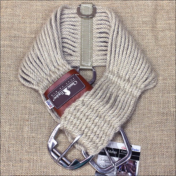 28 INCH CLASSIC EQUINE HORSE ROPER NATURAL MOHAIR CINCH GIRTH WITH