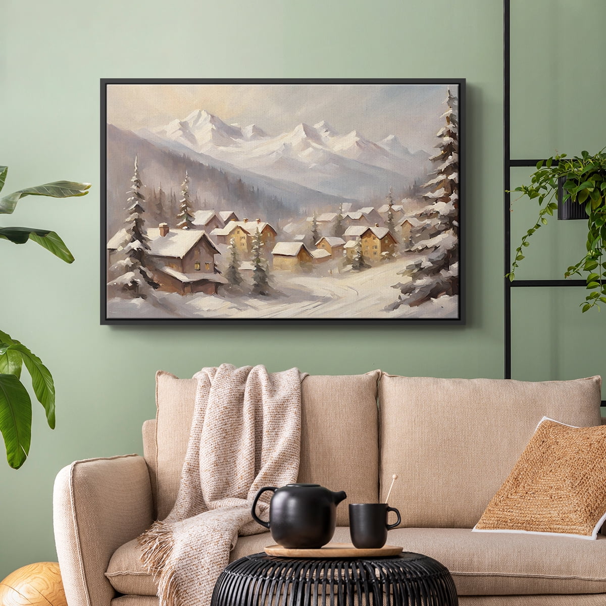 Vintage Landscape-CLXXIX By Wexford Home Framed in Black Wood Gallery Wrapped Canvas 27 in. x 41 in.