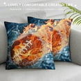 thumbnail image 3 of PHYHOO  Home Décor Super Soft Short Plush Square Throw Pillow Case Sofa Cushion Cover with Invisible Zipper- No Insert- Football Theme, 3 of 5