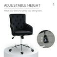 thumbnail image 3 of HOMCOM Home Office Chair Tufted Velvet Desk Chair w/ Nailhead Trim Mid Back, 3 of 9