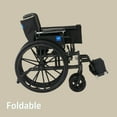 thumbnail image 6 of Medline Wheelchair with Swing-Back Desk Arms, Swing-Away Footrests, 20-In Seat, Height Adjustable, 300 lb Weight Capacity, Black, 6 of 7