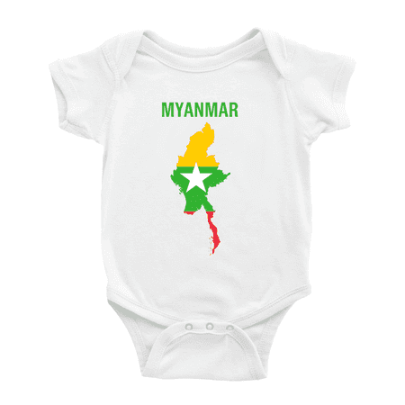 

Myanmar Map Flag Cute Baby Clothes Unisex (White 3-6 Months)