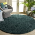 thumbnail image 2 of SAFAVIEH Fontana Jamie Solid Shag Area Rug, Dark Green, 6'7" x 6'7" Round, 2 of 7