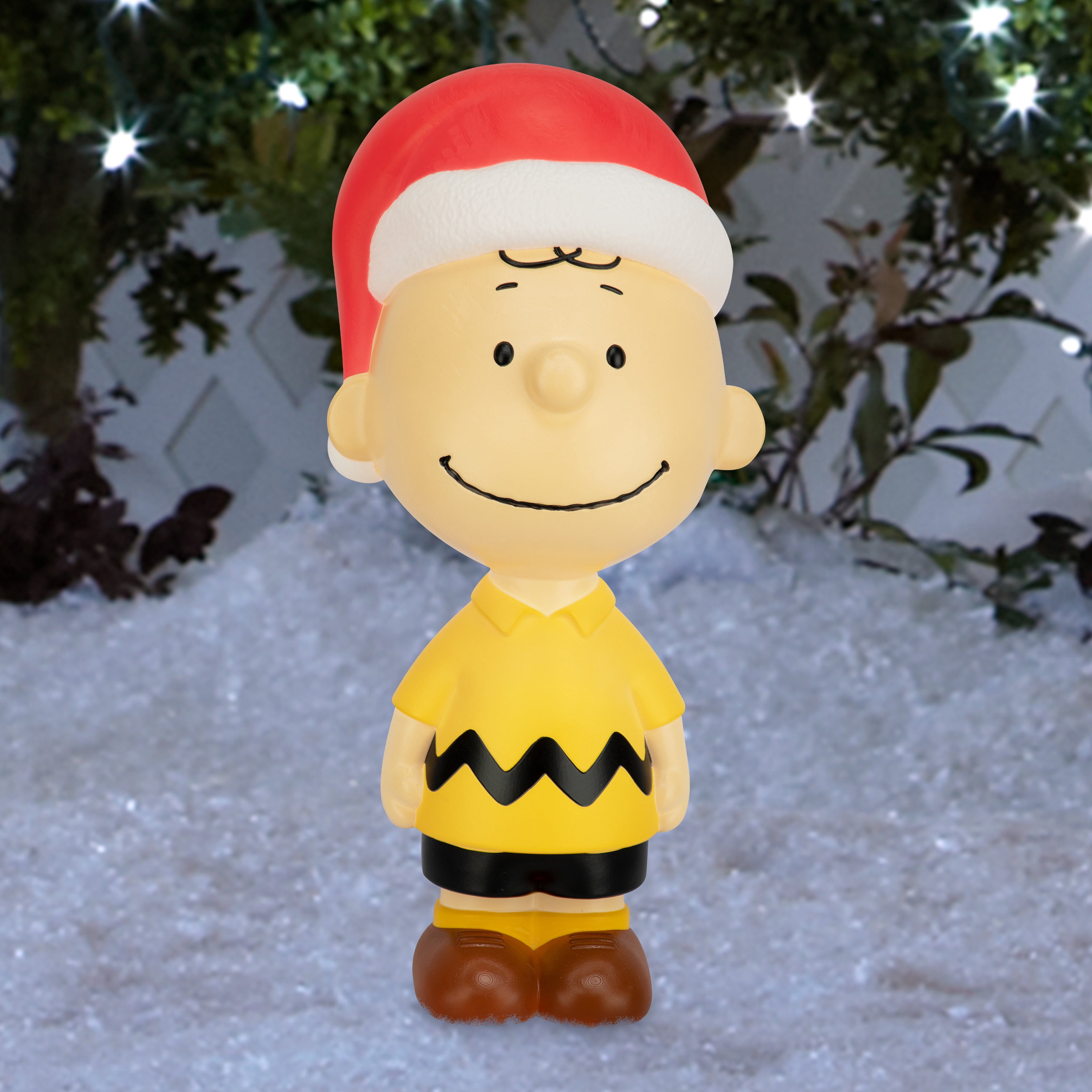 22 inch Lighted Christmas Charlie Brown Blow Mold with Santa Hat - Peanuts Outdoor Decor