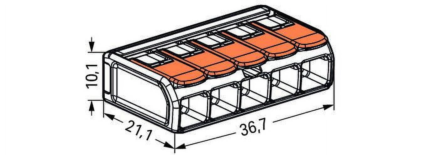 Wago 221-615 Lever-Nuts 10AWG 5 Conductor Compact Wire Connectors 15 PK