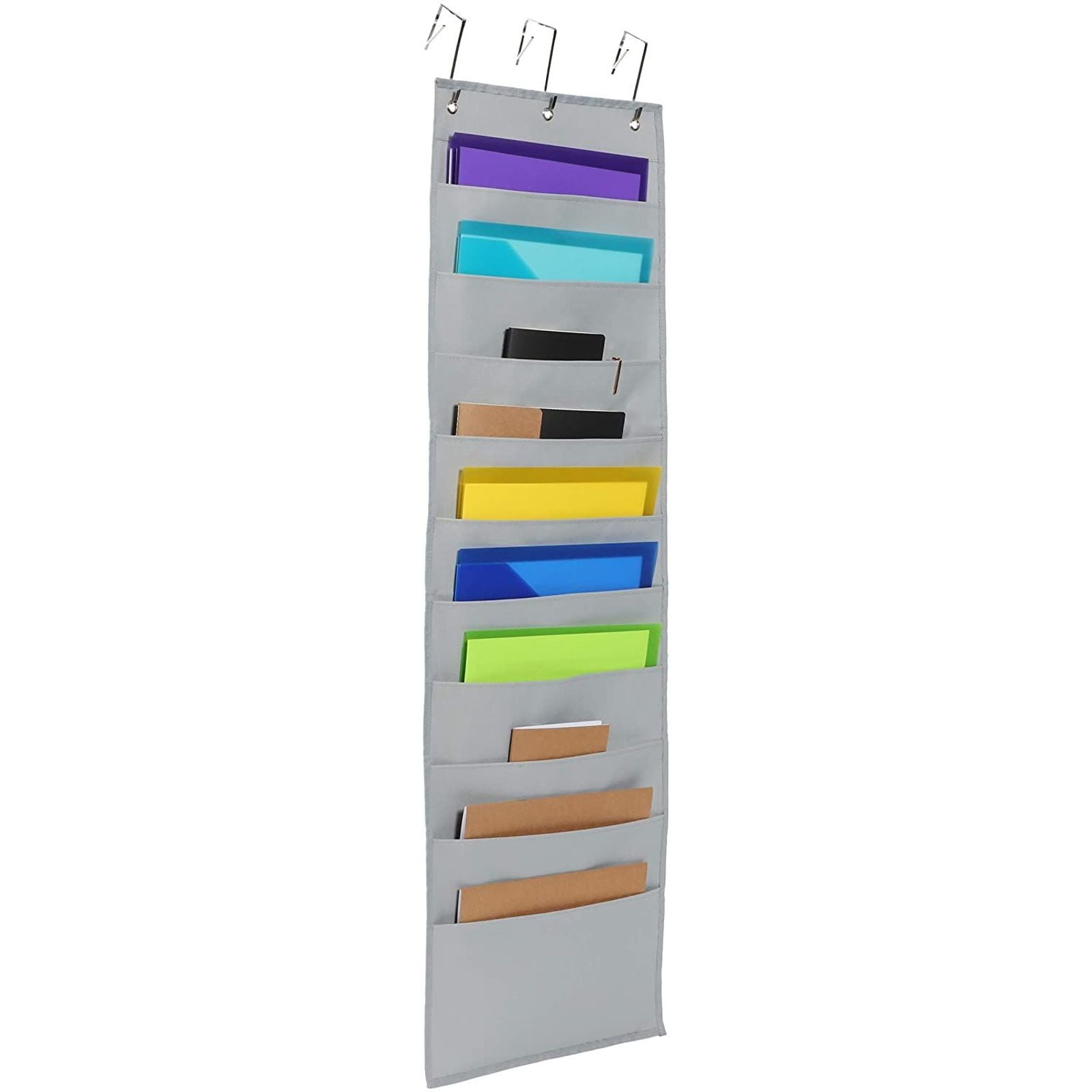Heavy Duty Wall File Chart Stitched Hanging Paper Organizer Door Mounted Hooks 