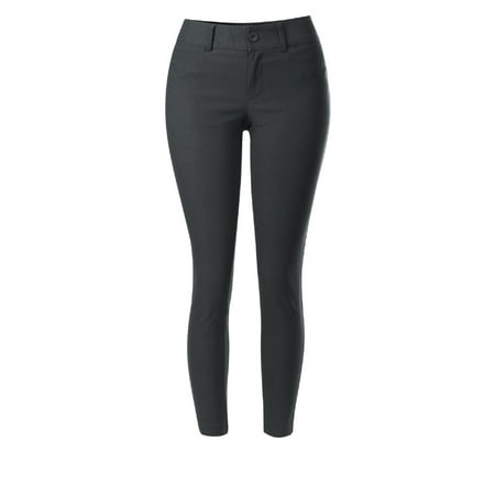 Long Length Maternity Pants - Made by Olivia Women's Classic Stretch Bengaline Slim Long Ankle Length Office Pant Charcoal M