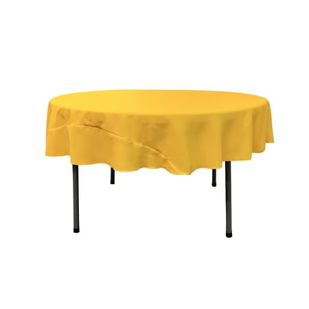

LA Linen Polyester Poplin Tablecloth 72-Inches Round Yellow Dark