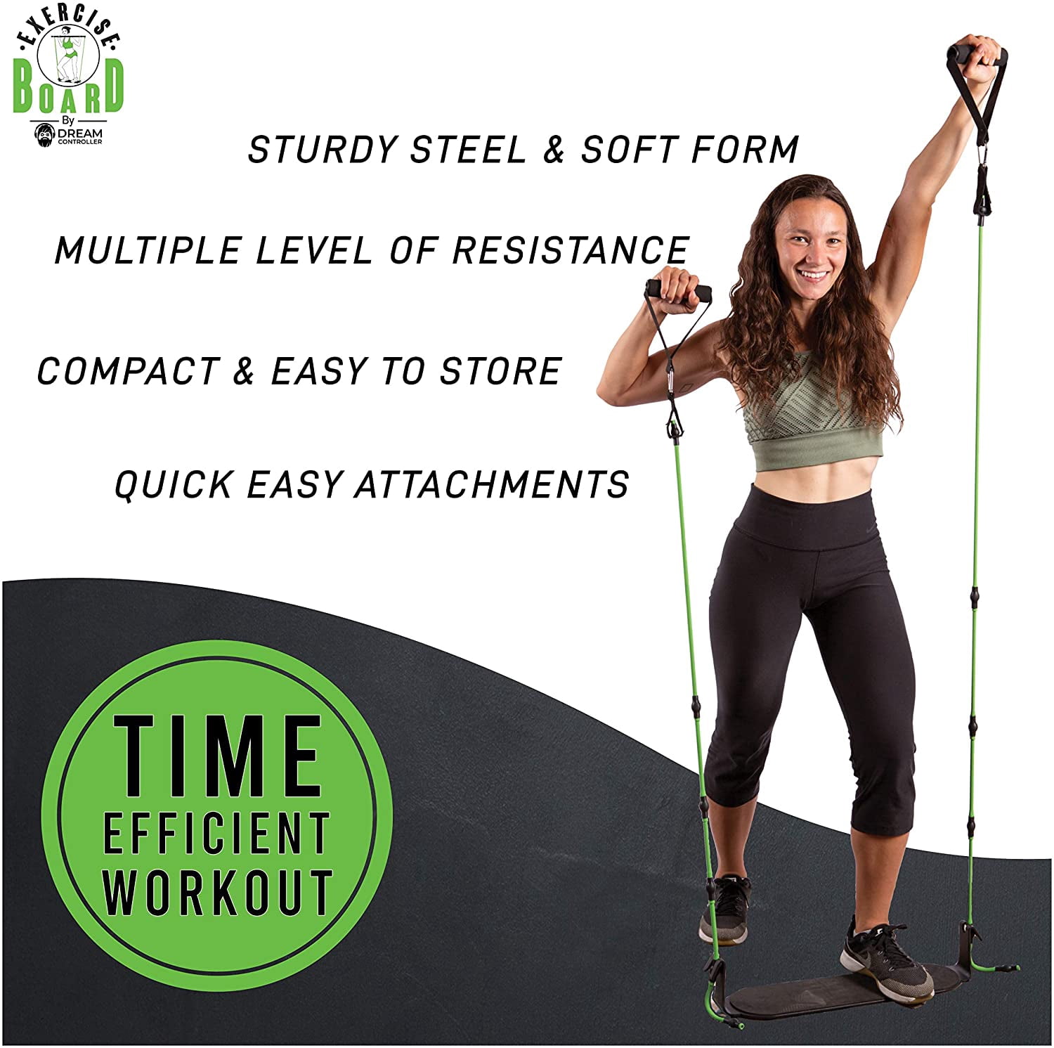 Dreamcontroller Pilates Bar Kit with Resistance Band & Workout Board Exercise & Yoga Fitness