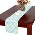 thumbnail image 2 of MKHERT Teal Checkered Plaid Elegant Gingham Check Table Runner Home Decor for Home Kitchen Dining Wedding Party 16x72 Inch, 2 of 3