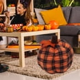 thumbnail image 4 of Hwkond Large Throw Pillows Fall Home New Favourite Delicate Checkered Pumpkin Fabric Material Warm Feel,Orange, 4 of 5