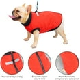 thumbnail image 3 of Abrigo para perro y gato con correa, chaleco para cachorro de Color ancla, chaqueta, disfraces de chihuahua de peluche, tela de Pug (rojo), 3 of 5