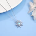 thumbnail image 2 of TANGPOET Moonstone Snowflake Female Necklace Sterling Silver Zircon Pendant, 2 of 7