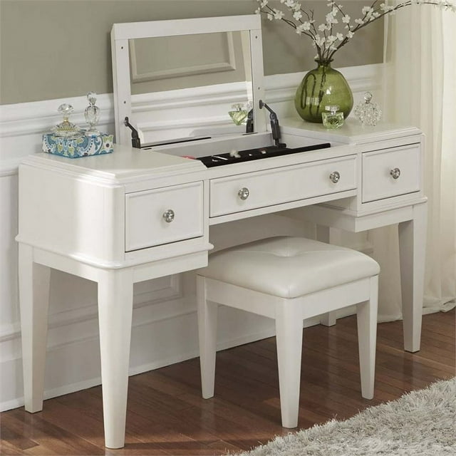 Stardust White Vanity Desk