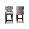 thumbnail image 4 of Baxton Studio Howell Modern Transitional Grey Velvet Upholstered and Dark Brown Finished Wood 2-Piece Counter Stool Set, 4 of 7