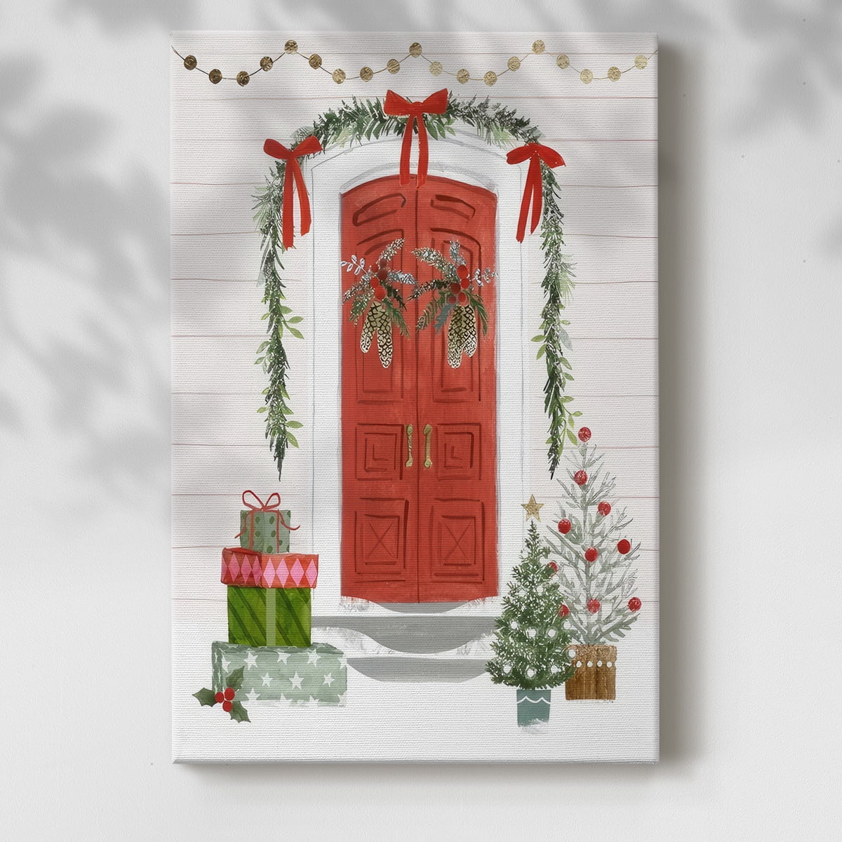 Festive Front Door II- Gallery Wrapped Canvas