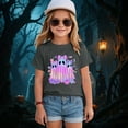 thumbnail image 2 of CAUYDY Halloween Shirt for Kids Girls Funny Boo Pumpkin Ghost T-Shirt Retro Flower Spooky Season Short Sleeve Tee Tops(A01-Grey,8-9 Y), 2 of 5