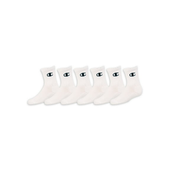 Champion Unisex Socks, 6 Pack Crew Socks Sizes 7-11