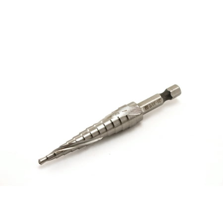 

TEMO M35 Cobalt Spiral Flute Step Drill 13 Size From 1/8 Inch (3.2 mm) To 1/2 Inch (12.7 mm) 1/4 Inch (6.4 mm) Hex Shank