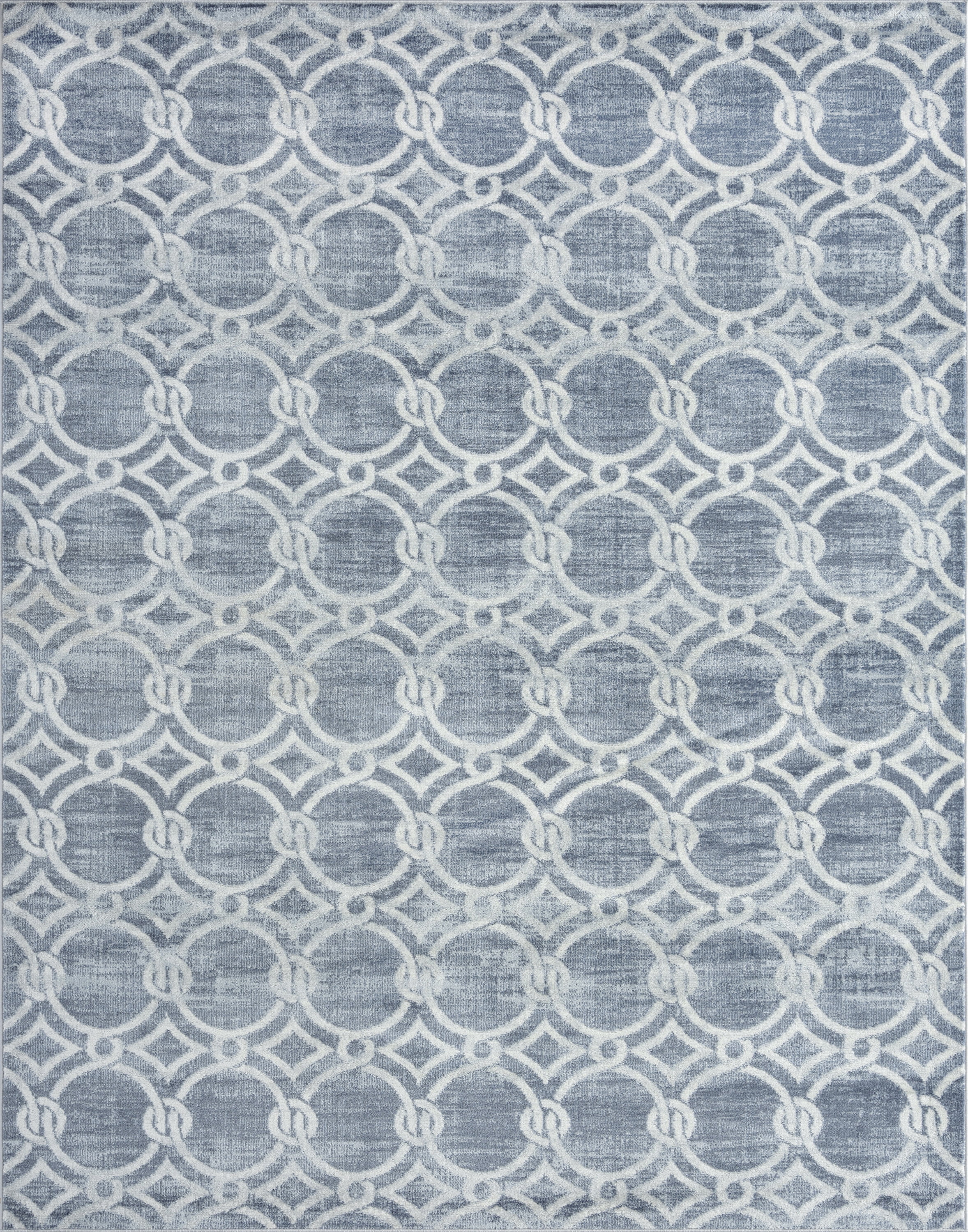 Allure Transitional 8' x 10' Navy and Cream Polypropylene Indoor Area Rug