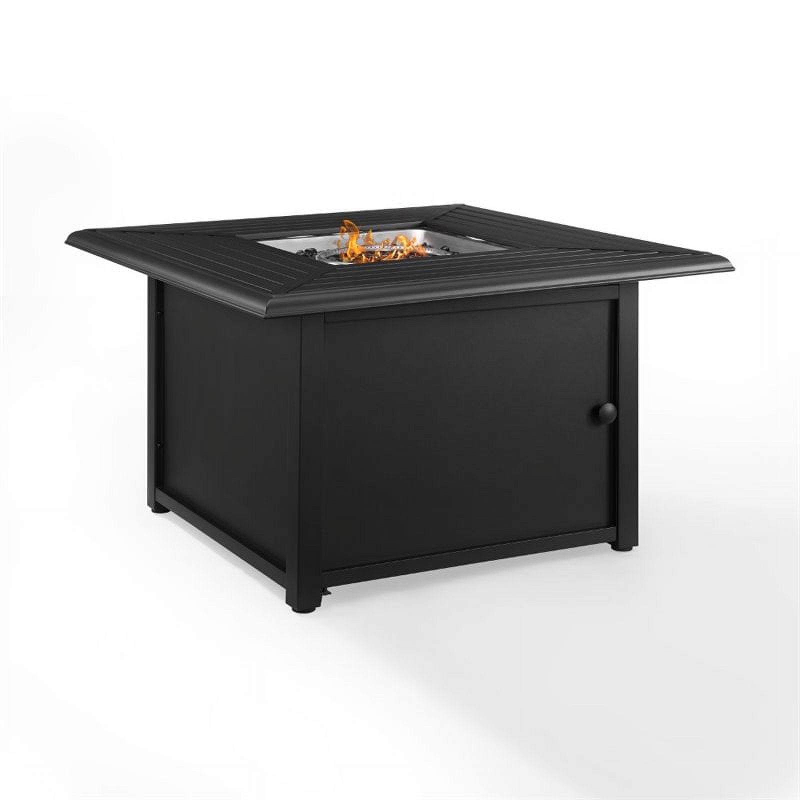 Crosley Furniture Dante Outdoor Propane Fire Pit Table With Lid for Outside Patio Backyard Deck, 50,000 BTU