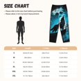 thumbnail image 3 of Bingfone Pyjama Motif Loup Pleine Lune Bleu pour Femmes, Pantalon de Pyjama avec Poches-Grand, 3 of 6