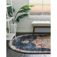 thumbnail image 5 of Unique Loom Utopia Collection Area Rug - Helios (5' x 8' Oval Dark Blue/Beige), 5 of 7