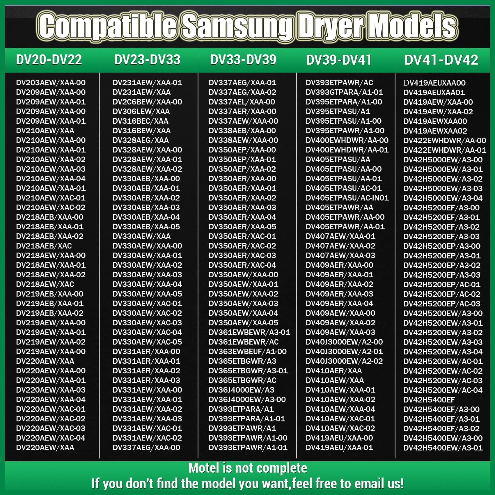 2026 UPGRADE Dryer Heating Element for Samsung dv42h5000ew/a3 dv45h7000ew/a2 dv48h7400ew/a2 DC47-00019A Dryer Heating Element DC47-00018A Thermostat DC47-00016A DC32-00007A DC96-00887A Thermal fuse