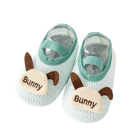 

Toddler Babys Boys Girls Shoes Spring Summer Children Flat Bottom Lightweight Mesh Breathable Comfortable Slip On Cartoon Rabbit Shape Shoes for Boys Girls Size 2-2.5T