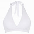 thumbnail image 6 of HCNTES Women's Halter Bikini Top Only Push Up Padded Swimsuit Top V Neck Twist Front Bathing Suit Tops Removable Bra Summer White,M, 6 of 9