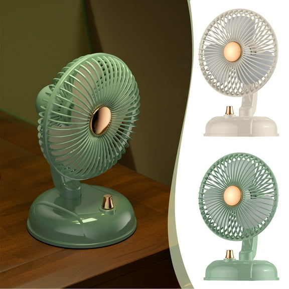 Fufafayo under $5 Desk Fan, Vintage Style Circulator Fan with Pivoting Head, Variable Speed USB Fan with 2000mAh Battery, Portable Fan for Bedroom, Office, Home, Desk, Table, Personal Cooling