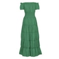 thumbnail image 4 of Oksale Womens Medieval Off The Shoulder Dresses Renaissance Smocker Dresses Vintage Puff Sleeve Dress Elegant Corset Long Dress for Party Green, 4 of 6