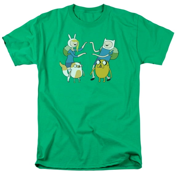 Adventure Time Meet Up S/S Adult 18/1 T-Shirt Kelly Green 5X