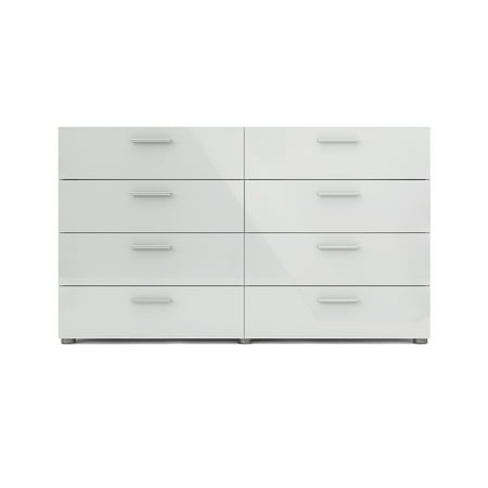 Tvilum Loft 8 Drawer Double Dresser Oak Structure White High