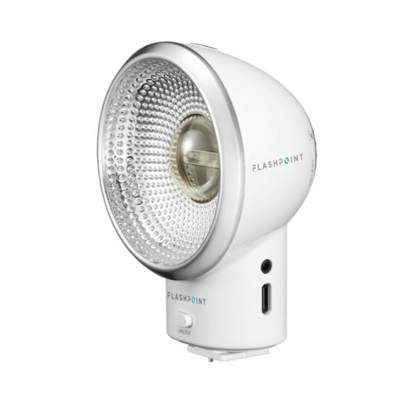 Flashpoint FlashBack Lux Elf Retro Camera Flash Kit With Power Bank, White