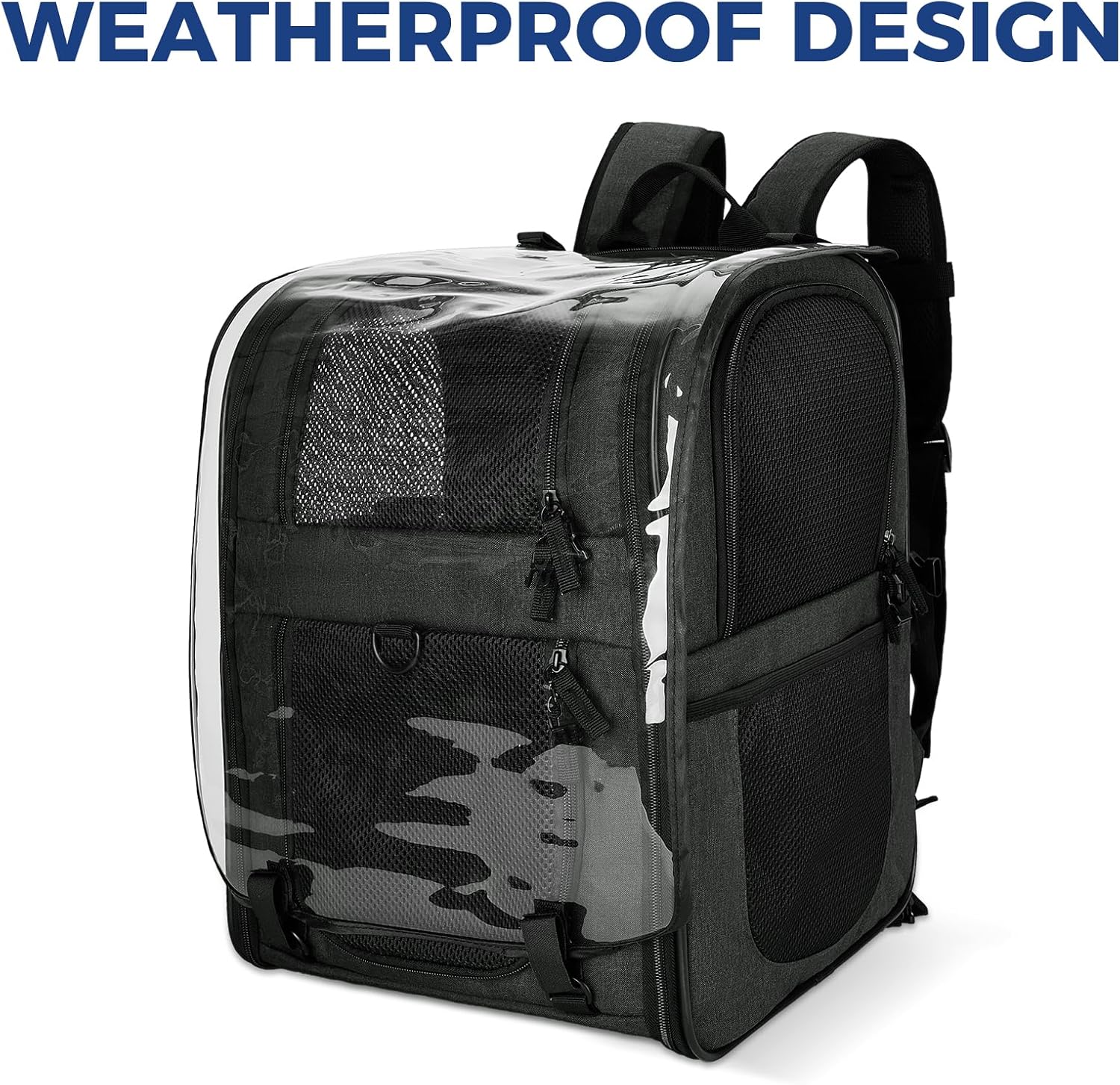 Pet Carrier Backpack for 4-18lb Cats and Dogs, Puppies, Safety Features and Cushion Back Support | for Travel, Hiking, Outdoor Use (Gray)